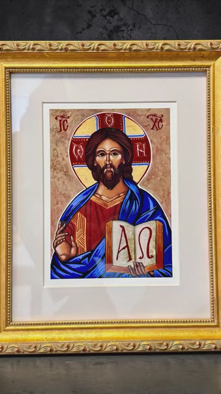 Christ Pantocrator Professionally Framed Artist Signed Limited Edition Original Print